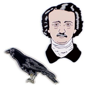 Unemployed Philosoph - Edgar Allan Poe & Raven Lapel Pin Set - 1 of 1