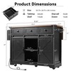 JUJABU 53.7" Farmhouse Kitchen Island with Power Outlet, 2 Sliding Barn Door Kitchen Storage Island with Drop Leaf - 4 of 4