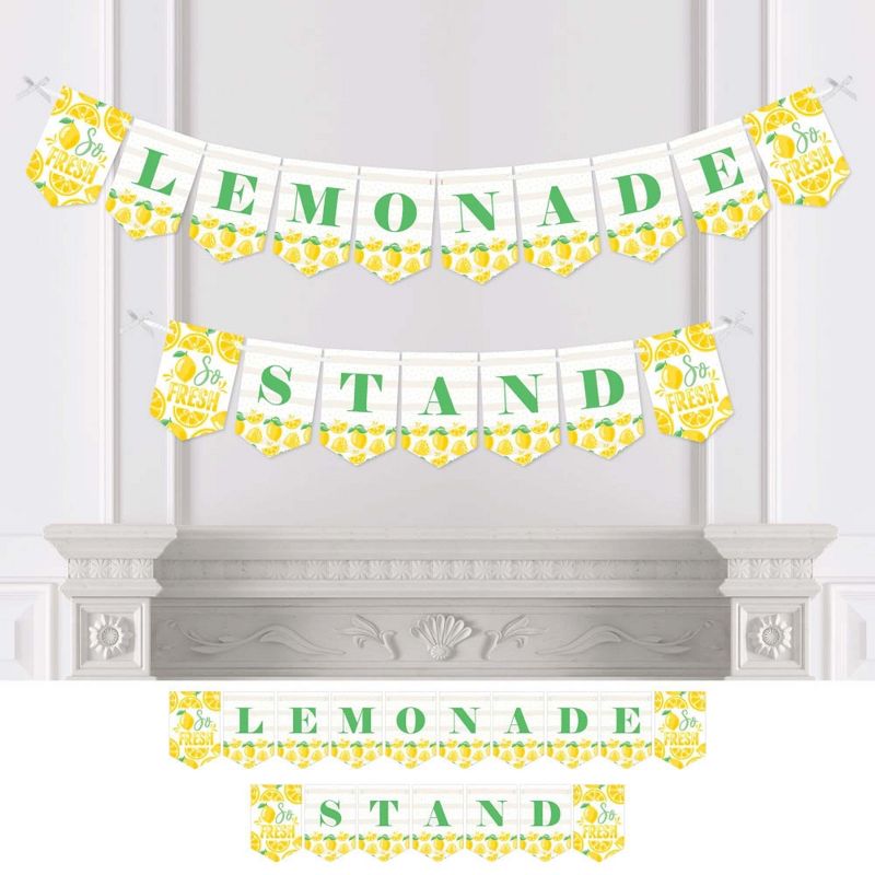Big Dot of Happiness So Fresh - Lemon - Citrus Lemonade Party Bunting Banner - Party Decorations - Lemonade Stand, 1 of 5
