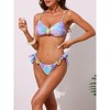 INSPIRE CHIC Women's Fish Scale Seashell Adjustable Straps Tops Triangle Bottoms Swimwear Bikini Sets 2 Pieces - 2 of 4