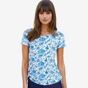 Calypsa Women's UPF 50+ Short Sleeve Adele Swim Top - 1 of 4