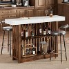 TackView 63" Long Bar Table-Counter Bar Height Pub Table with 2 Tier Storage Shelves,Only Table - 2 of 4