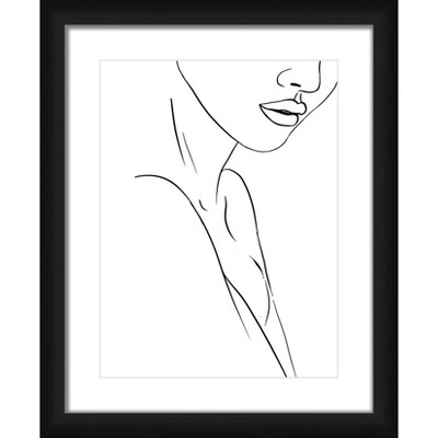 18" x 22" Matted to 2" Delicate Line II Picture Framed Black - PTM Images