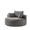 Akoasm 55 in. W Modern Fluffy Dual Purpose Corduroy Foam Single Sofa For Living Room & Bedroom-Grey - 4 of 4