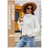 Coolmee Women's Fall Winter Turtleneck Cropped Sweater Casual Cable Knit Long Sleeve Pullover Jumper Tops - 4 of 4