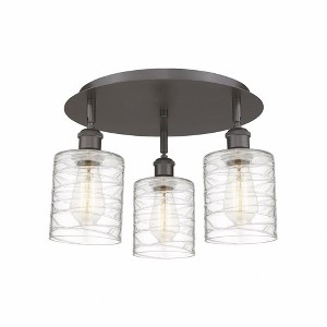 Cobbleskill - 3 Light Flush Mount In Art Deco Style-9.63 Inches Tall and 17.75 Inches Wide - 1 of 1