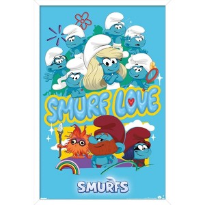 Trends International Smurfs (2025) - Smurf Love Framed Wall Poster Prints - 1 of 4
