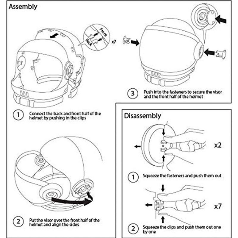 Syncfun Astronaut Space Helmet Child Costume Accessory for Kids with Movable Visor Orange Pretend Role Play Toy Set, Halloween Chritsmas Ideal Gift, 5 of 6
