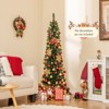 Tangkula 5/6/7/8 FT Artificial Christmas Tree Pencil Xmas Tree with Memory Wire Branch Tips & Upgraded Metal Stand - image 2 of 4