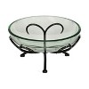 HomeRoots 13" Clear And Black Glass And Metal Round Decorative Bowl With Stand - 4 of 4