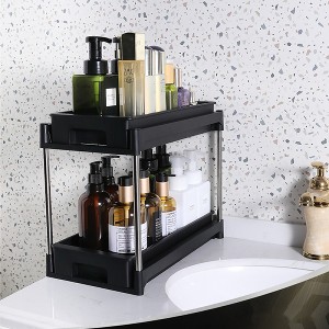 KTMBDW Under Sink Organizers, 2-Tier Multi-Use Kitchen and Bathroom Organizers and Storage with Sliding Drawers£¬Bathroom Cabinet Organizer, Black - 1 of 4