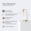 Brightech Elizabeth Modern (Includes LED Light Bulb) USB & Wireless Charging Arc Desk Table Lamp Antiqued Brass: 16" USB Port, UL Listed - 3 of 4