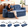 KTMBDW Convertible Sofa Bed, 2 Seater Sleeper Sofa, 2 in 1 Folding Couch Bed, Fold Out Floor Couch with Pillows for Living Room Bedroom - 3 of 4