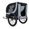 VASIP Large Dog Pet Bike Trailer ,66LB Capacity All-Terrain Pet Carrier, Folding Steel Frame for Cycling, Jogging & Camping,Gray+Blue - 2 of 4
