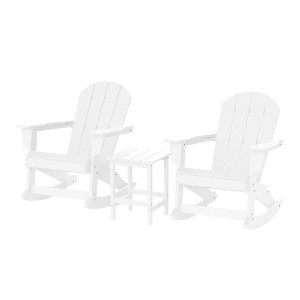 WestinTrends 3 Piece set Outdoor Patio Poly Adirondack rocking chairs with side table - 1 of 4