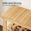 Shoe Rack Bench, 3-Tier Bamboo Shoe Storage Organizer, Entryway Bench, Holds Up to 286 lb, 11.3 x 27.6 x 17.8 Inches, for Entryway Bathroom Bedroom - 4 of 4