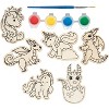 Kids Valentine's Day Cards - Unicorn and Dragon Wood Painting Kits (24ct)- Each Valentines Card Includes Craft w Paints, Brush, and Sticker- Make - 2 of 4