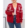 Coolmee Plus Size Cardigans Sweater for Women Funny Holiday Graphic Long Sleeve Knit Button Down Sweater Coat - 2 of 4