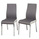 Set of 2 Nora Contemporary Dining Chairs Gray/White - Buylateral