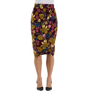 24seven Comfort Elevate Womens Floral Elastic High Waist Knee
