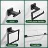 Cobbe Matte Black Bathroom Accessories 4-Piece Bathroom Hardware Set with Towel Rack, Towel Hook, Toilet Paper Holder and Towel Ring - 4 of 4