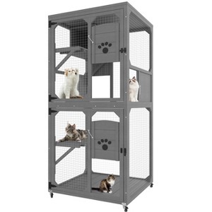 Gulches 48in H x 48in W x 36in D SkyCatio Cat Enclosure gray 1 Pack Multi Cat Livestock Supplies Product type - 1 of 4