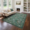 Floral Area Rug for Living Room Washable Rugs Non Slip Boho Dining Room Carpet Vintage Botanical Print Low Pile Soft Floor Carpet for Farmhouse - 2 of 4