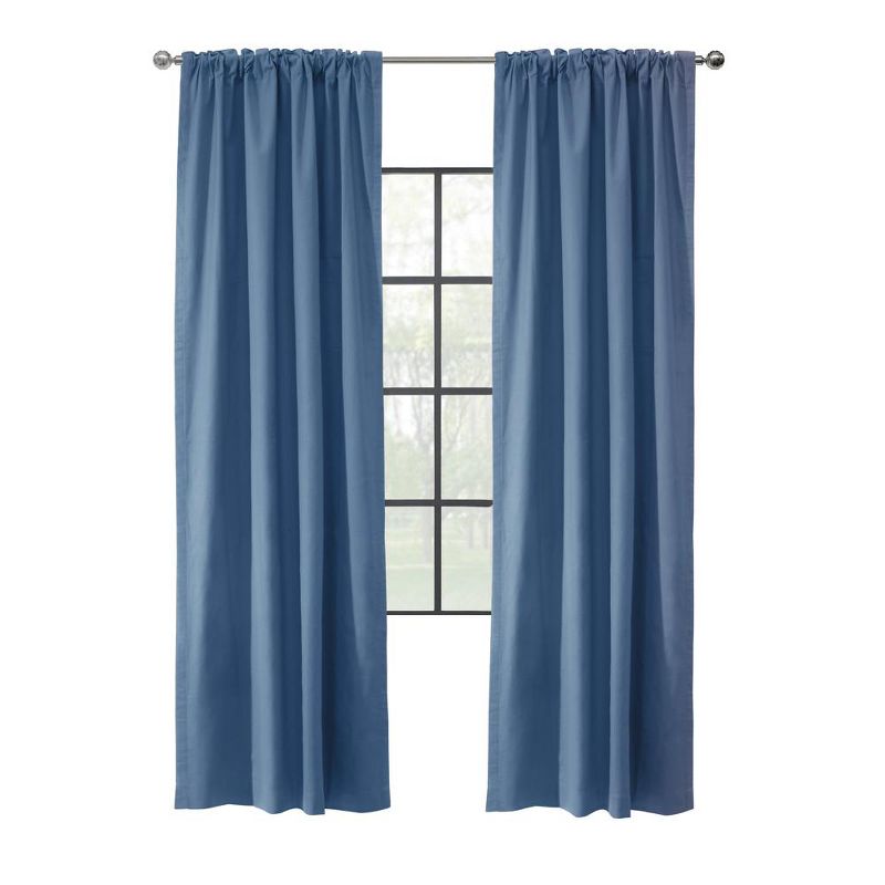 Thermalogic Weathermate Topsions Room Darkening Provides Daytime and Nighttime Privacy Curtain Panel Pair Blue, 2 of 6