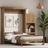 Polibi Rustic Louvered Queen Size Murphy Bed with Reversible Storage Shelf & Fold-Out Frame - 2 of 4