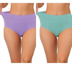 Allegra K Women's High Waist Available in Plus Size Tummy Control Brief 2 Packs - 1 of 4