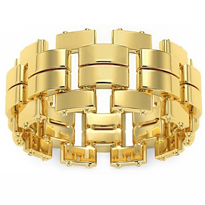Pompeii3 8MM Link Men's Ring 14k White, Yellow, or Rose Gold Wedding Band