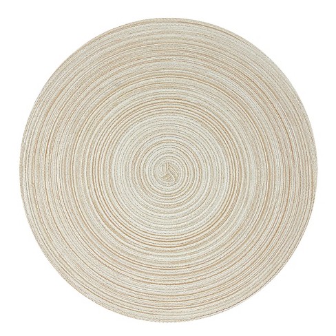 Wrapables 15" Woven Round Placemats (Set of 6), Beige - image 1 of 4