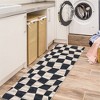 Modern Checkered Rug Washable Area Rug Low Pile Stain Resistant Throw Rug, 2'x6' Brown - 2 of 4