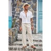 COOFANDY Mens Casual Linen Pants Elastic Waist Linen Pants Drawstring Summer Beach Yoga Linen Trouser - 4 of 4