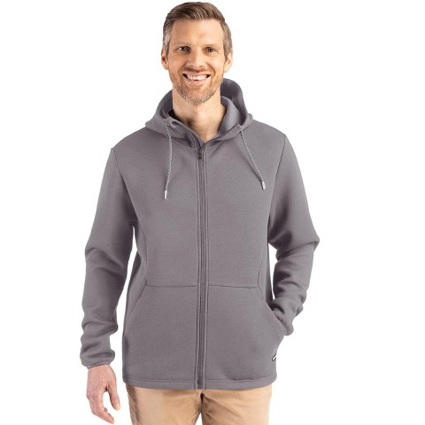 Cutter & Buck Roam Epic Comfort Recycled Mens Full Zip Hooded Jacket - Elemental Grey - XXL