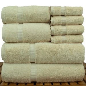 BC BARE COTTON Luxury Hotel & Spa Quality, 750+ GSM, , 2 Bath Towel, 2 Hand Towel, 4 Washcloths (8 Piece, White) - 1 of 1