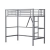 VECELO Metal Bunk Bed Over Twin, Industrial Bunkbeds with Ladder and Full-Length Guardrail - 2 of 4