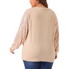 Agnes Orinda Women's Plus Size Crew Sparkle Sequin Long Sleeve Shimmer Glitter Party Shirts Blouses - 4 of 4