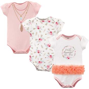 Little Treasure Baby Girl Cotton Bodysuits 3pk, Mini Boss, 0-3 Months ...