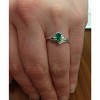 Pompeii3 1/2ct Genuine Oval Emerald & Diamond Ring 14K White Gold - 3 of 4