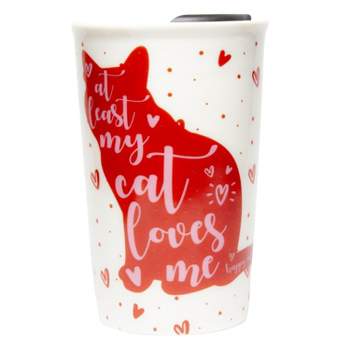 Seven20 Cat Coffee Mug | 9-Ounce Ceramic Coffee Cup | Cute Hearts & Kitty Mug Gift