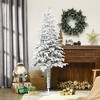 HOMCOM 6ft Artificial Christmas Tree Holiday Decoration with Snow Flocked Branches, Auto Open, Steel Base, Green - 3 of 4