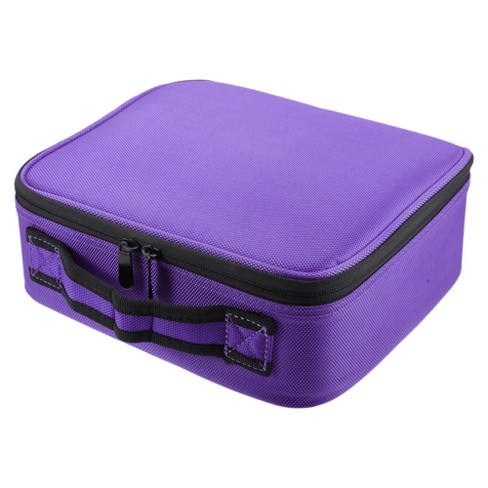 Unique Bargains Makeup Bag Organizer For Cosmetics Makeup Brushes Toiletry  Oxford Cloth Pu Leather Purple 1 Pcs : Target