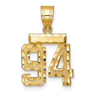 Black Bow Jewelry 14k Yellow Gold, Varsity Collection, Small D/C Pendant Number 94 - 1 of 3