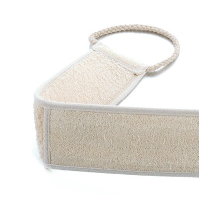 Unique Bargains Exfoliating Loofah Back Strap Scrubber Sponge Body Shower Bath Brush Cotton Towel