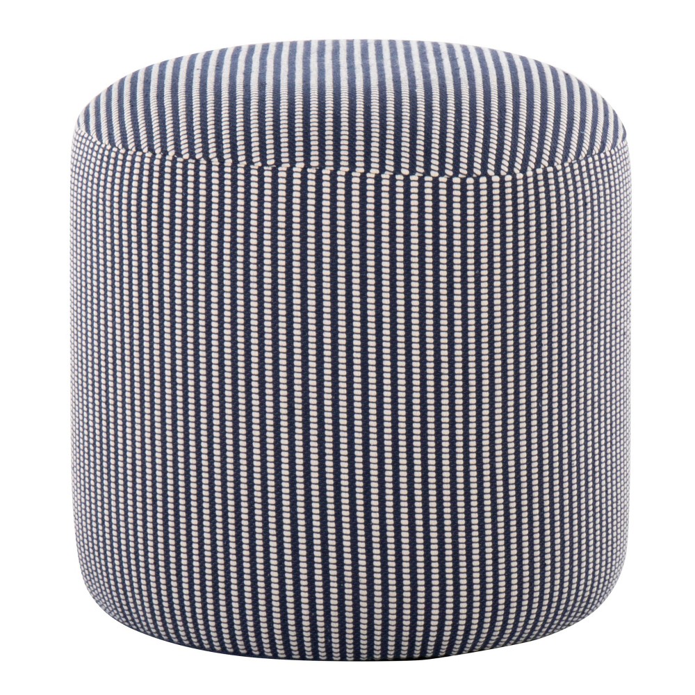 Photos - Pouffe / Bench Round Pouf Knitted Blue - LumiSource