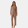 Women's Loungewear Mocha Cozy Rest & Relaxation Brown Pajama Set - Cupshe - 4 of 4