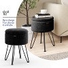StorageBud Round Ottoman with Storage, Boucle Storage Ottoman, Modern Foot Stool Ottoman for Living Room and Bedroom - 2 of 4