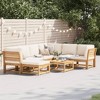 vidaXL 8-Piece Patio Lounge Set - Acacia Wood, Cream Cushions, Modular Design for Garden, Deck, or Patio, Slatted Design Prevents Pooling Water - 2 of 4