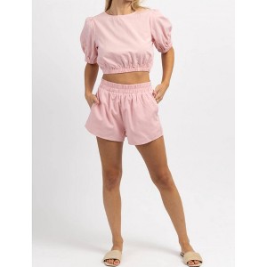 Women's BARCELONA LINEN SHORT SET - day + moon - 1 of 4